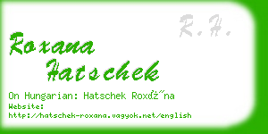 roxana hatschek business card